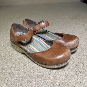 Dansko Maryjane Full Grain Leather Clog Brown (Whiskey) EU 37 US Womens 6.5-7